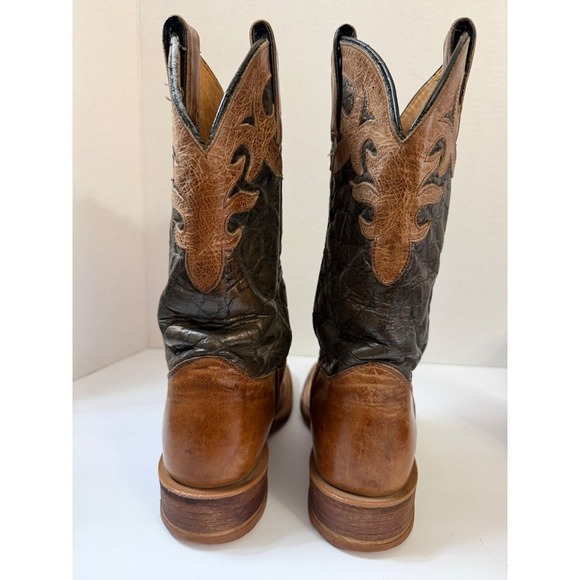 Justin Bent Rail Women's 6 Brown Leather Square Toe Cowboy Boots BR318 Made USA - Picture 11 of 13